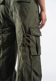 Lace-Back Cargos Khaki