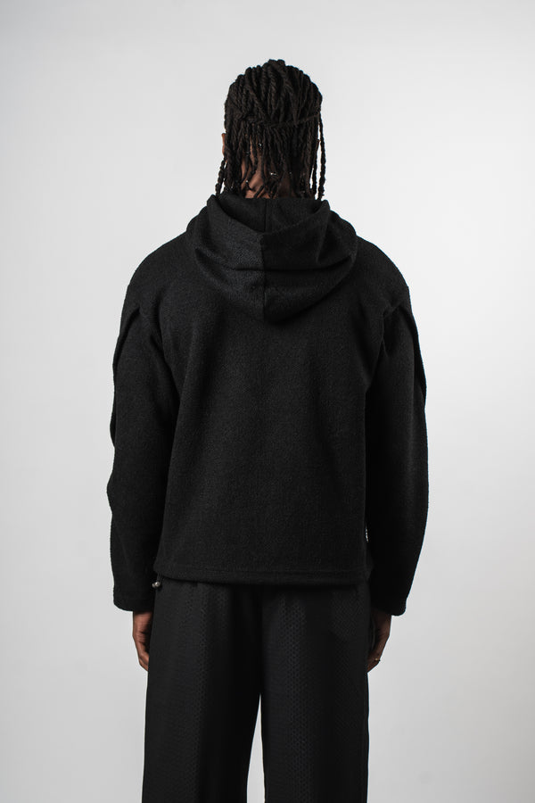 Scimitar Woven Hoodie Black