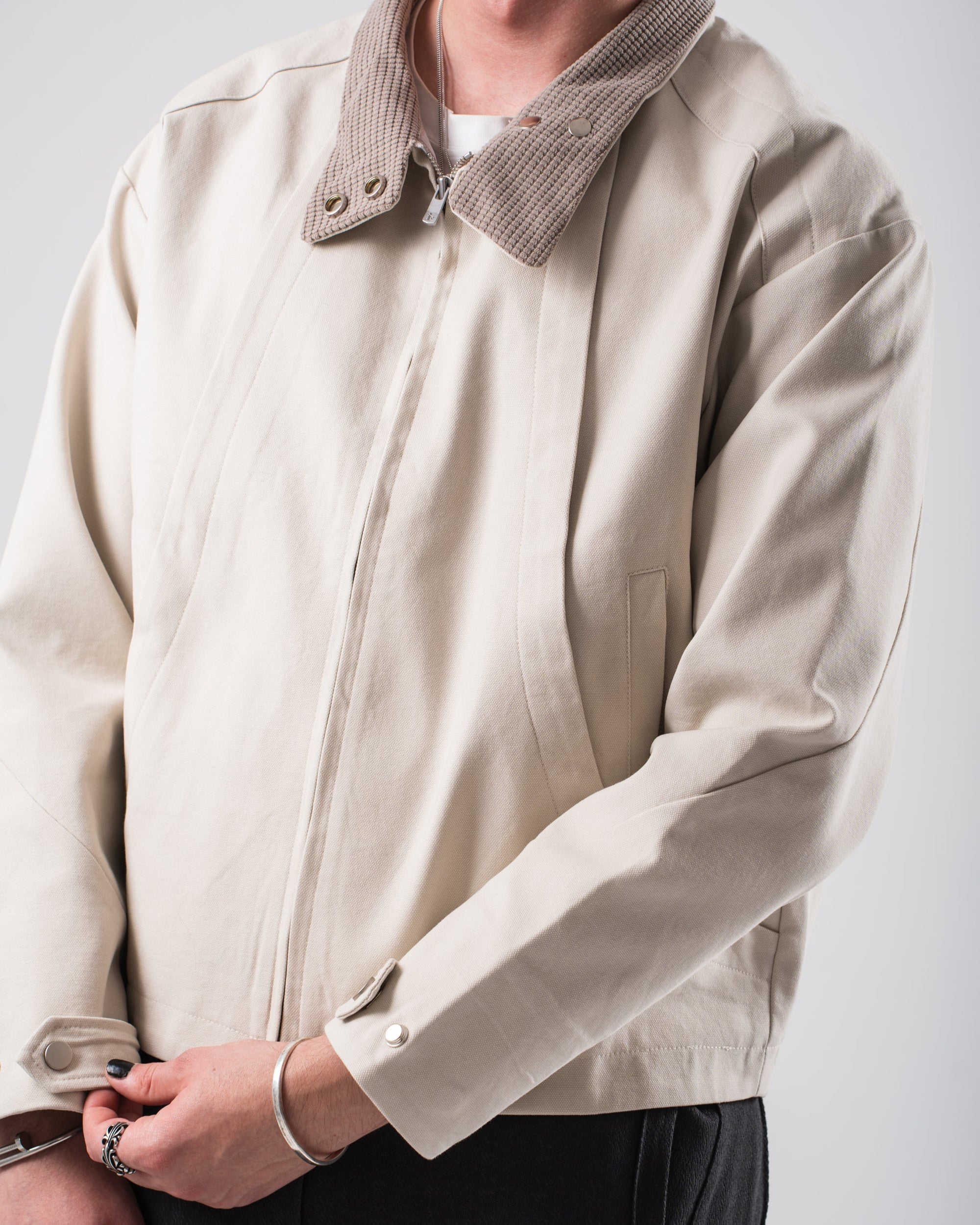 Canvas Motor Jacket Beige