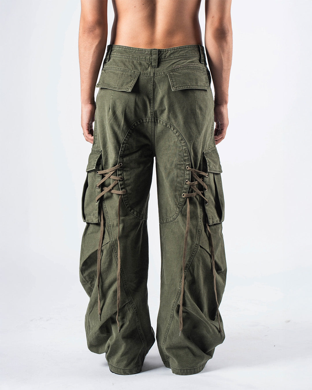 Lace-Back Cargos Khaki