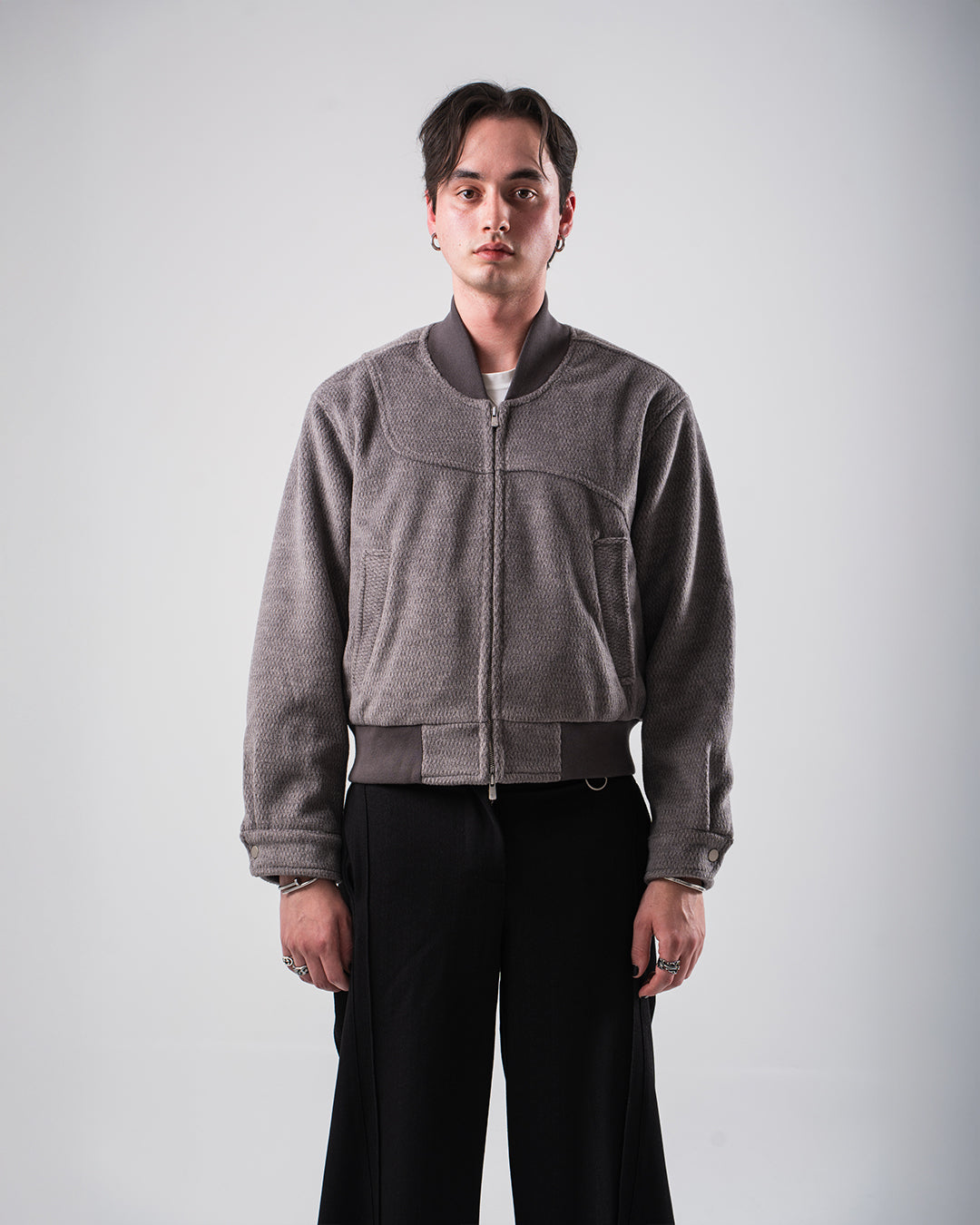 Netted Wool Bomber