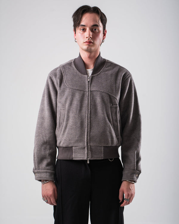 Netted Wool Bomber