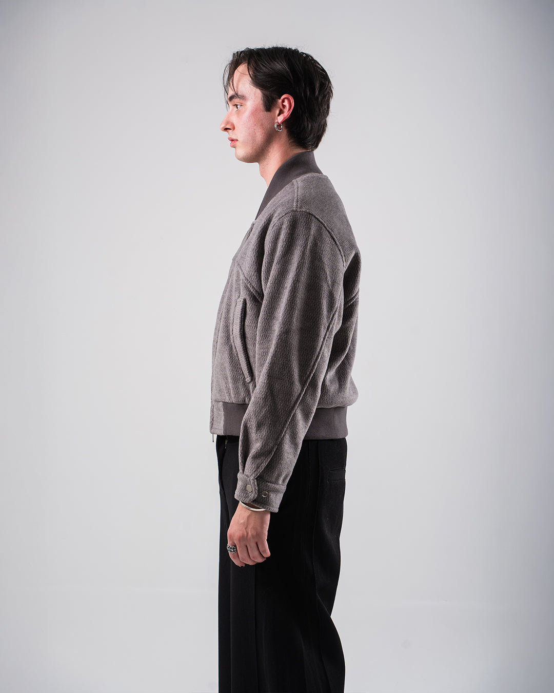 Netted Wool Bomber