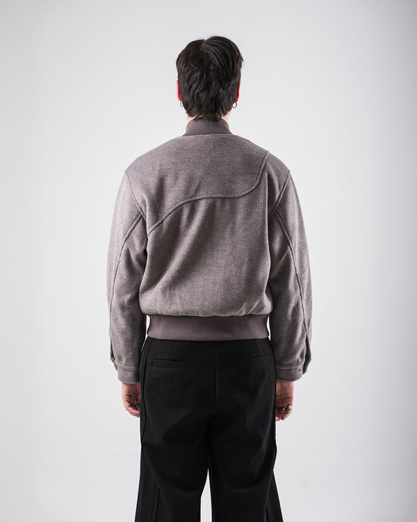 Netted Wool Bomber