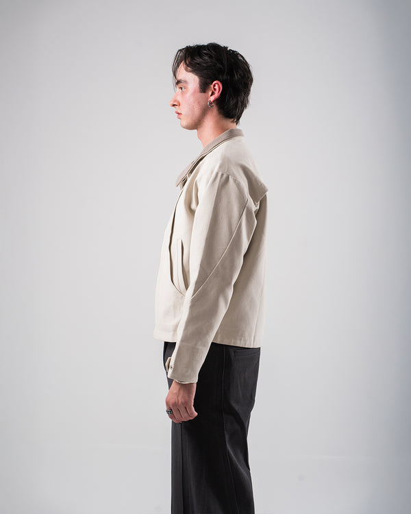 Canvas Motor Jacket Beige